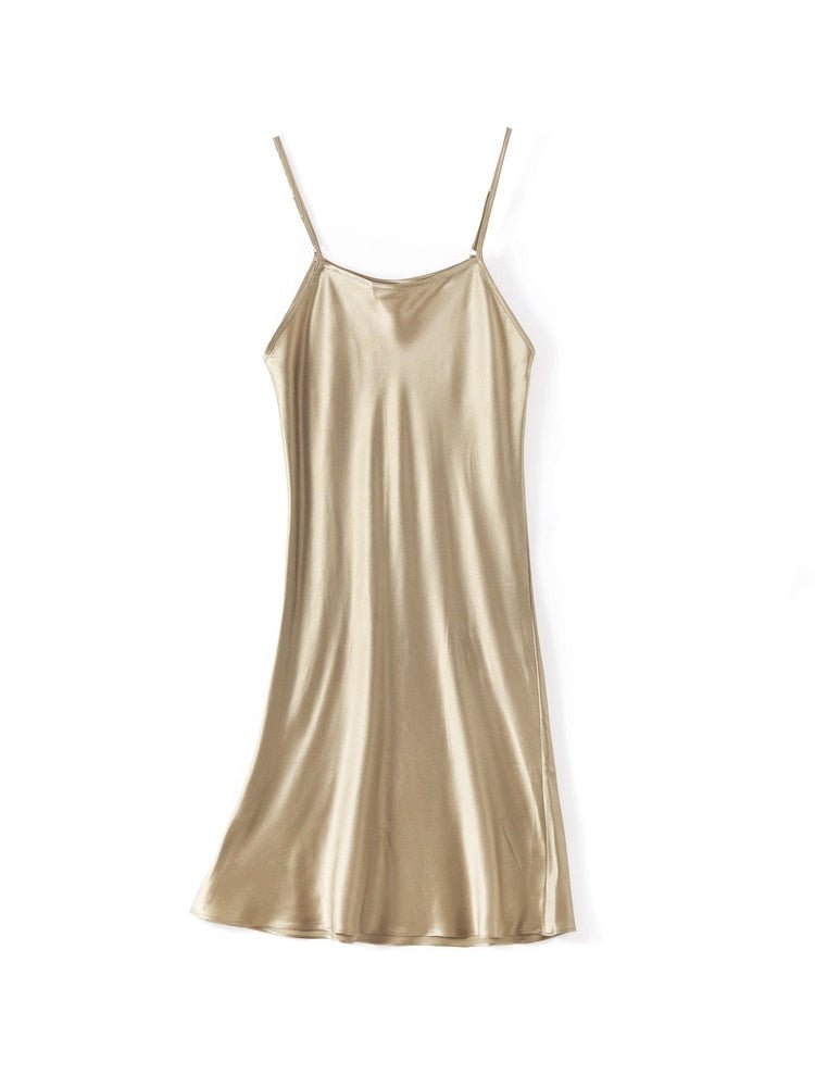 ベージュサテン調スリップ