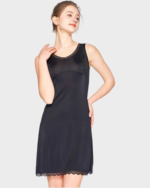 ブラックシルクスリップ - ブラック / M