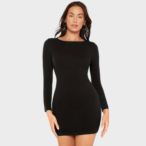 長袖スリップ - ブラック / S