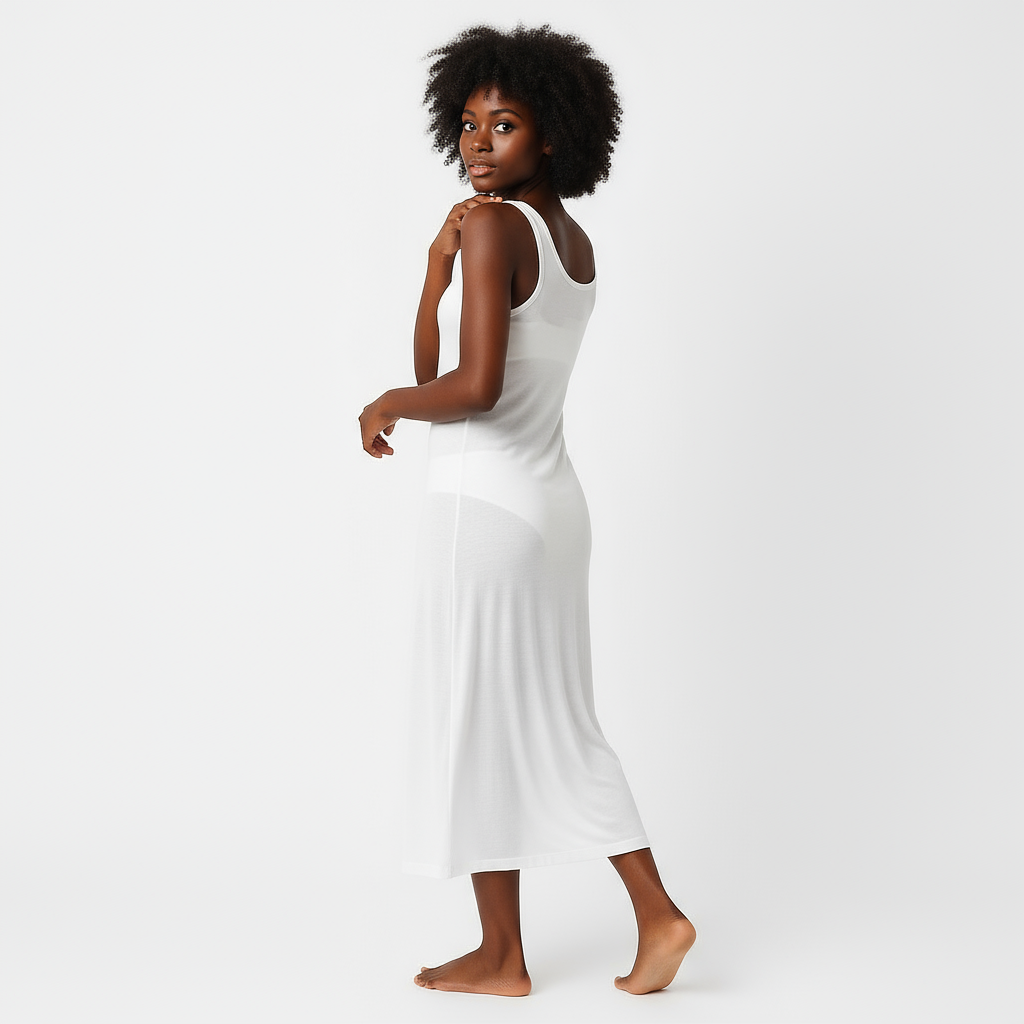 ロングホワイトスリップ