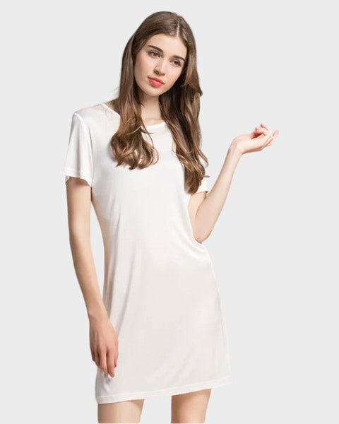 白シルクスリップ - ホワイト / M