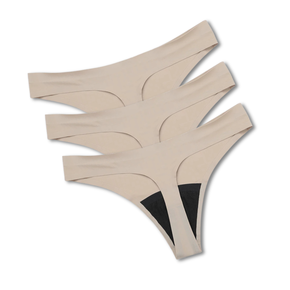 吸収ショーツTバック（3枚セット) 🩸🩸 - ベージュ / S