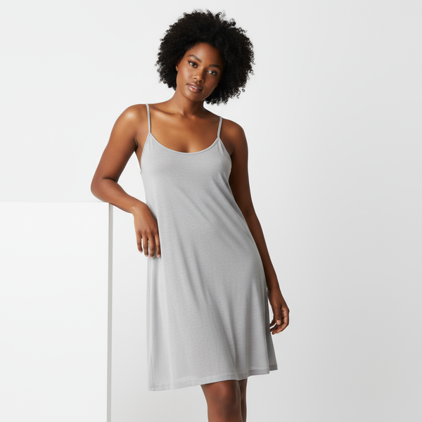 透ける服用スリップ - グレー / M